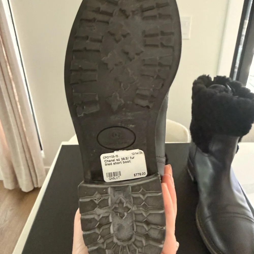 Authentic Chanel Black Cuff Boots - Picture 6 of 7